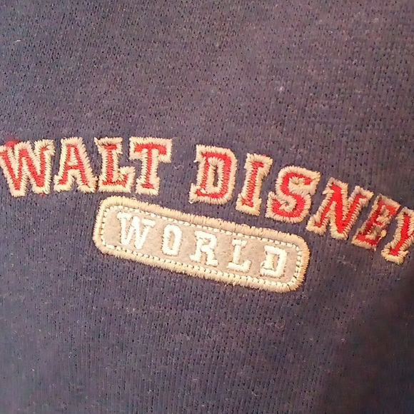 Disney World Hooded Navy Embroidered Sweatshirt with Full Front Zip - Picture 5 of 10